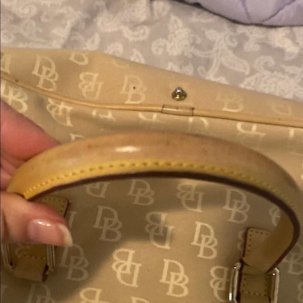Dooney & Bourke Tan Monogram Satchel - Picture 5 of 10